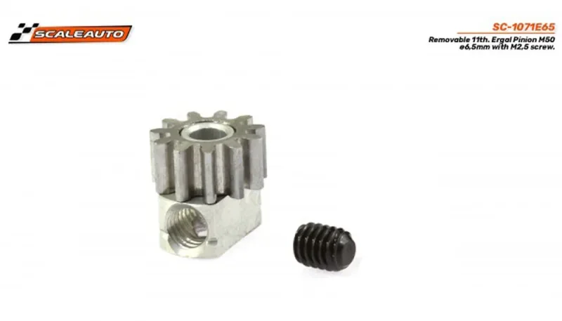 Motorritzel SCALEAUTO Removeable Ergal 10Z M50 Ø6,5mm Aluminium m.Alunabe f.Ø2mm