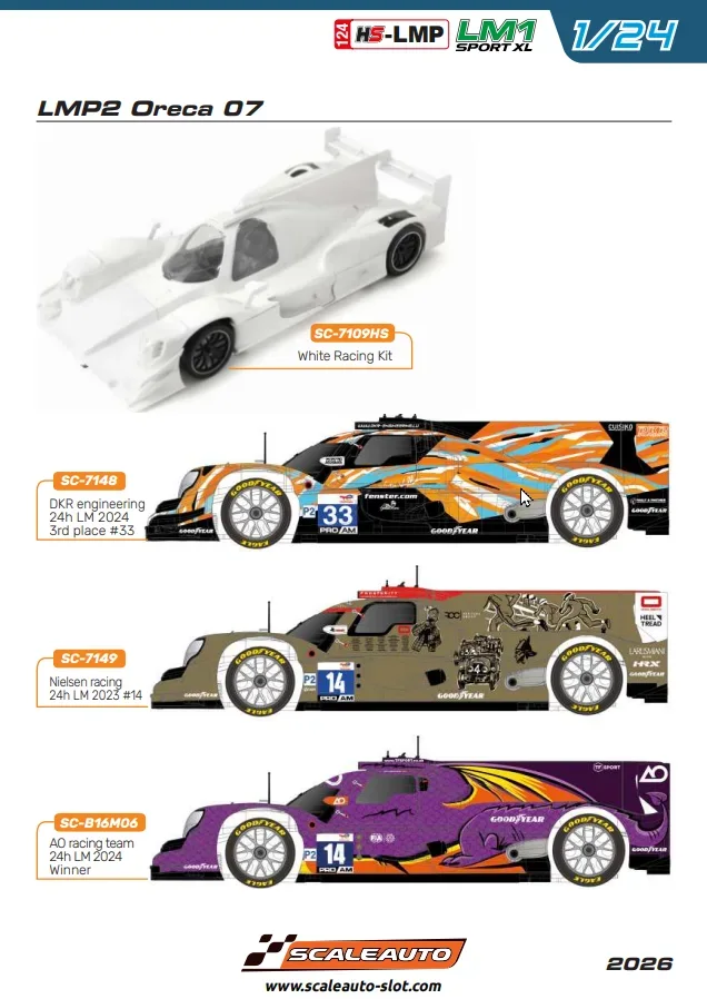 SCALEAUTO 1/24 - LMP2 Oreca 07 - Nielsen racing 24h LM 2023 #14 - Vorschau - Reservierungspreis