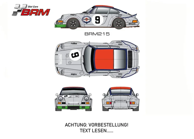 Slotcar 1:24 Analog BRM 911 No. 9, (silber) Rennversion, Metall-Chassis -  BRM215