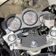 Dämpferholme-Ringe-Carbon-Verkleidungstei in 1 mm Carbon für original Dämpferholme, Yamaha TRX850 - 2 Stück