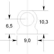 Achsbock/Halter, H 3.5/6.5 mm, ALU CNC, f. Einzelachse/Rad, 5 mm breit, f. 2 Kugellager, by SCT, SLOT-FORMEL