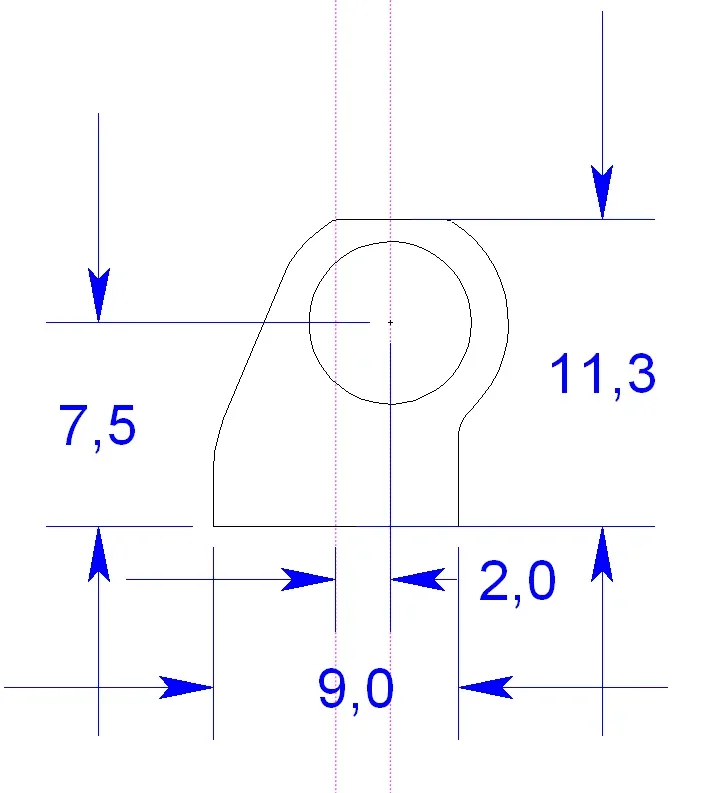Achsbock/Halter, gerkröpft (2 mm), H 3.5/6.5 mm, ALU CNC, f. Einzelachse/Rad, 5 mm breit, f. 2 Kugellager, by SCT, SLOT-FORMEL