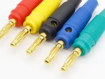 Bananenstecker (1), rot, schwarz, gelb, D4mm, zum anlöten