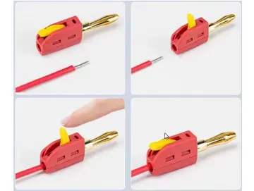Bananenstecker OL (1), rot, schwarz, gelb, D4mm, Schnellverschluss ohne löten