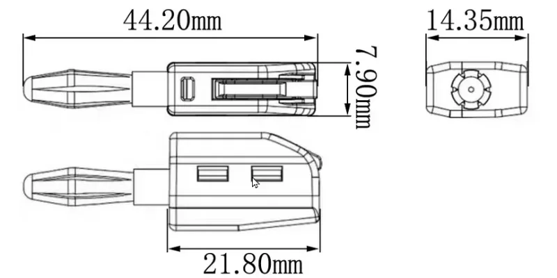 Bananenstecker OL (1), rot, schwarz, gelb, D4mm, Schnellverschluss ohne löten