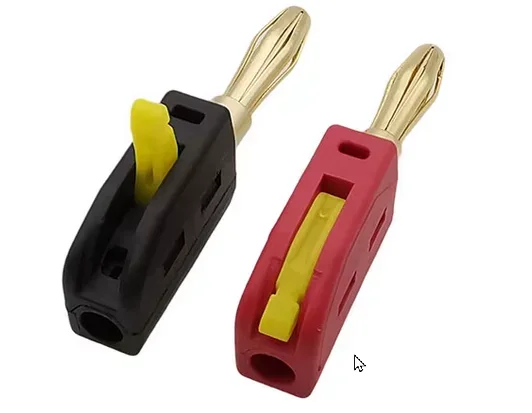 Bananenstecker OL (1), rot, schwarz, gelb, D4mm, Schnellverschluss ohne löten