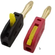 Bananenstecker OL (1), rot, schwarz, gelb, D4mm, Schnellverschluss ohne löten