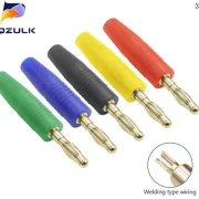 Bananenstecker (1), rot, schwarz, gelb, gute Qualität, D4mm, zum anlöten