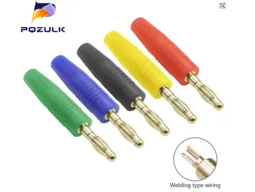 Bananenstecker (1), rot, schwarz, gelb, gute Qualität, D4mm, zum anlöten