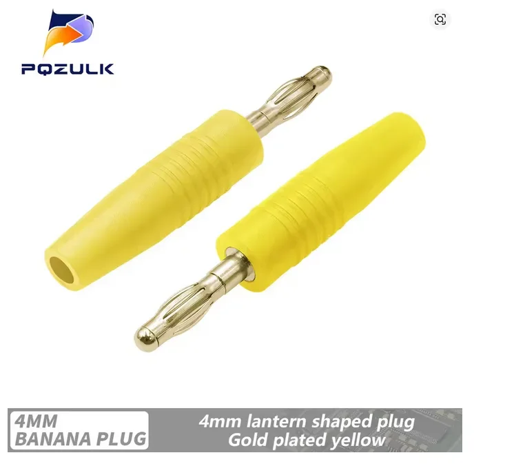 Bananenstecker (1), rot, schwarz, gelb, gute Qualität, D4mm, zum anlöten