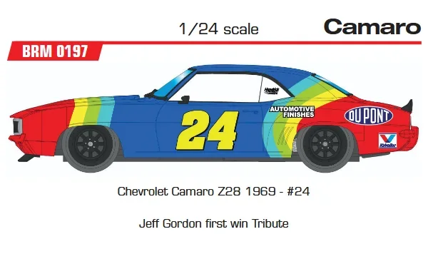 Chevrolet Camaro Z28 1969 - #24 Jeff Gordon first win Tribute - Slotcar Maßstab 1:24 analog BRM
