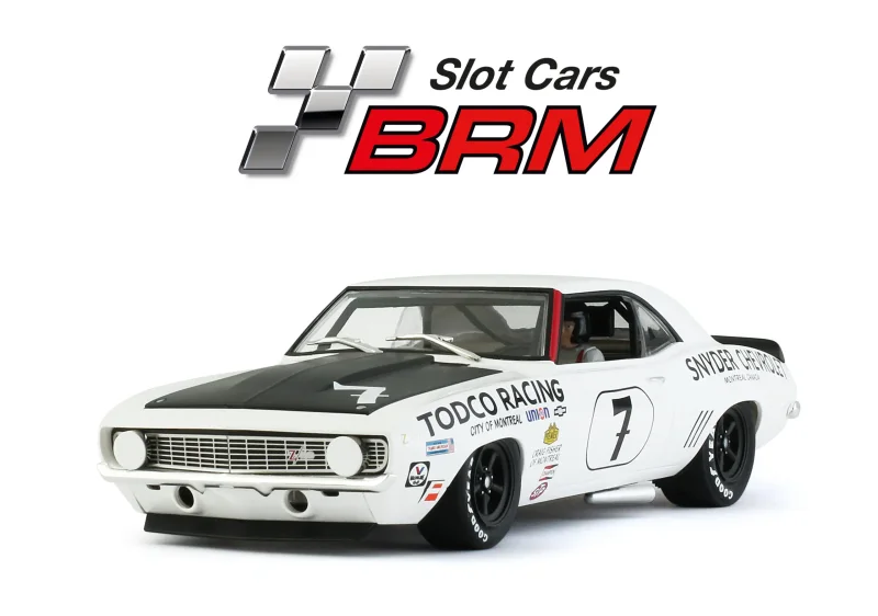 CAMARO Z28 1969 – TODCO RACING #7 - Slotcar Maßstab 1:24 analog BRM Camaro No. 7 in Rennversion mit Metall-Chassis