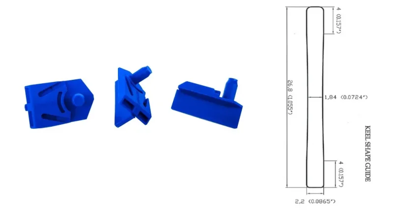 Cahoza Leitkiel (1). 335 LONG / SHAPE, 26.8 mm, CUTDOWN, min Fiberglas Anteil, ohne Gewinde