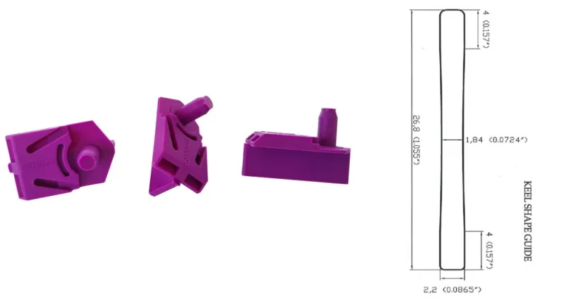 Cahoza Leitkiel (1). 336 LONG / SHAPE, 26.8 mm, CUTDOWN, hoher Fiberglas Anteil, ohne Gewinde