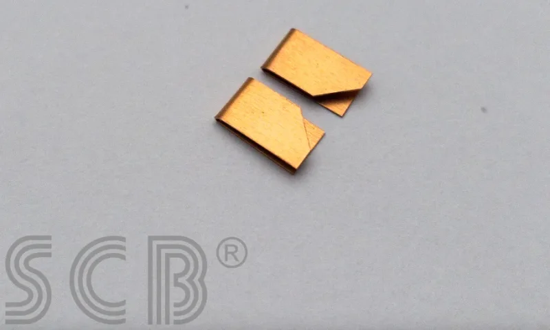 Clip lang, Bronze, schmal/Schrägschnitt - SCB - f. Stromabnehmer/Schleifer