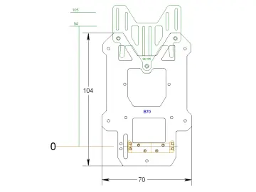 DSC2 Chassis-KIT, B70-R94-105-2,0KIT, Messing 2.0 mm / Chassisplatte B 70 mm, Anbauteile 1.5 mm GFK schwarz
