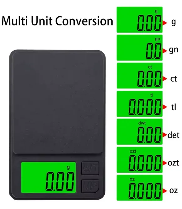 Digitale Taschenwaage, Genauigkeit 500 g/0,01 g, für in den Slotkoffer