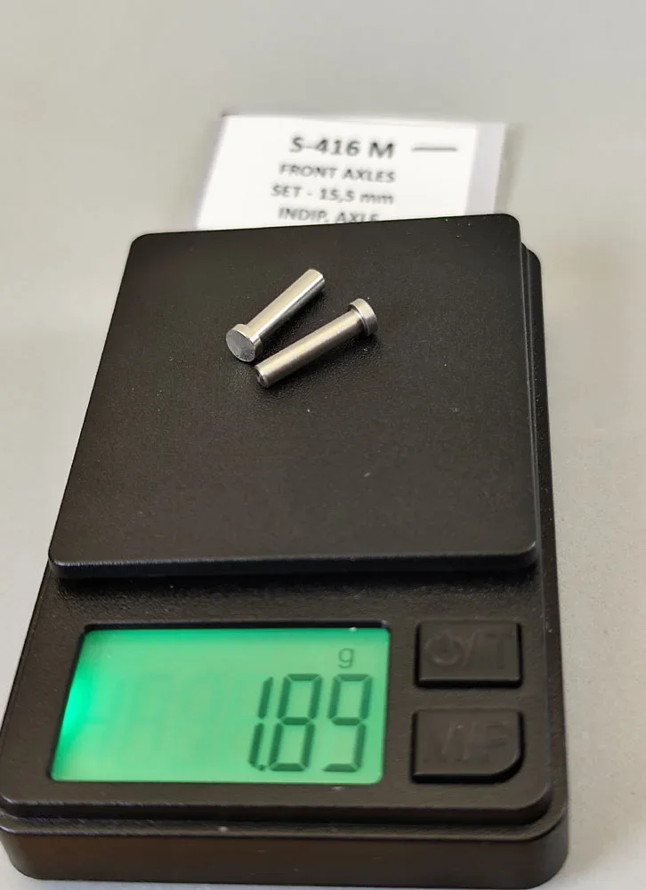 Einzel-Achsen 2x Ø3x15,5mm f.Slotcars 1:24 BRM - Einzerad, vorne