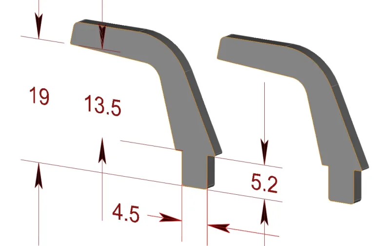 Halter (2), versch. Höhen, unten hängender Spoiler (FLEX-FLÜGEL)