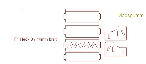 Formel Flügel HINTEN komplett ca 44 mm breit (FLEX-FLÜGEL)