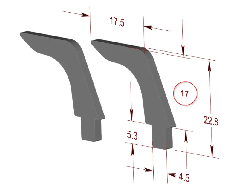 Halter (2), versch. Höhen, aufliegender Spoiler (FLEX-FLÜGEL)