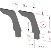 Halter (2), versch. Höhen, aufliegender Spoiler (FLEX-FLÜGEL)
