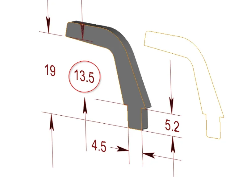 Halter (2), versch. Höhen, unten hängender Spoiler (FLEX-FLÜGEL)