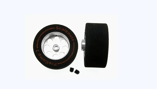 Kompletträder Ø AD 26,75x B 13mm ProComp-3, Moosgummi m. Ø17mm Alufelgen f. Ø3mm