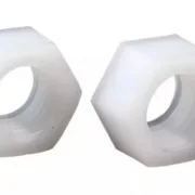 Leitkiel-Befestigungsmutter M5. Kunstsoff - scwarz / weiss f. Ø4,8mm Leitkiele