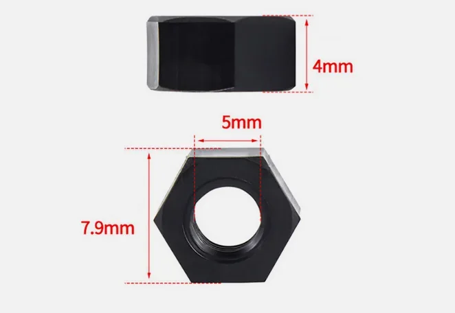 Leitkiel-Befestigungsmutter M5. Kunstsoff - scwarz / weiss f. Ø4,8mm Leitkiele