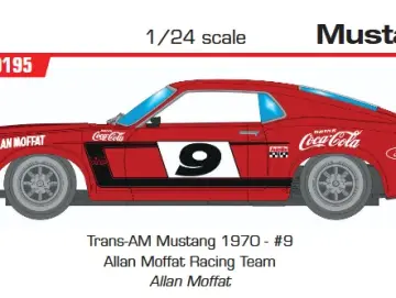 MUSTANG BOSS 302 – Trans-AM Mustang 1970 - #9 Allan Moffat Racing Team Allan Moffat  - Slotcar Maßstab 1:24 analog BRM in Rennversion mit Metall-Chassis