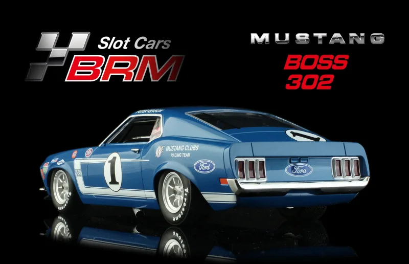 MUSTANG BOSS Trans-AM Laguna Seca 1969 - #1 Mustang Clubs Racing Team Peter Revson BRM in Rennversion mit Metall-Chassis