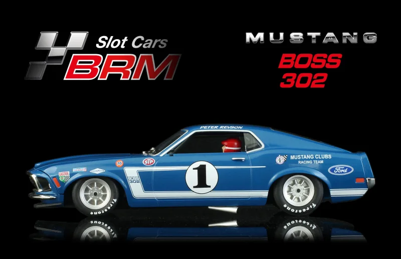 MUSTANG BOSS Trans-AM Laguna Seca 1969 - #1 Mustang Clubs Racing Team Peter Revson BRM in Rennversion mit Metall-Chassis