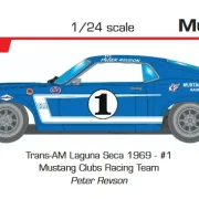 MUSTANG BOSS Trans-AM Laguna Seca 1969 - #1 Mustang Clubs Racing Team Peter Revson BRM in Rennversion mit Metall-Chassis
