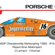 PORSCHE 962CK - Gruppe C - WSP Championship Nürburgring 1989 - #16 Repsol Brun Motorsport O.Larrauri - F.Konrad- BRM Slotcar Maßstab 1:24
