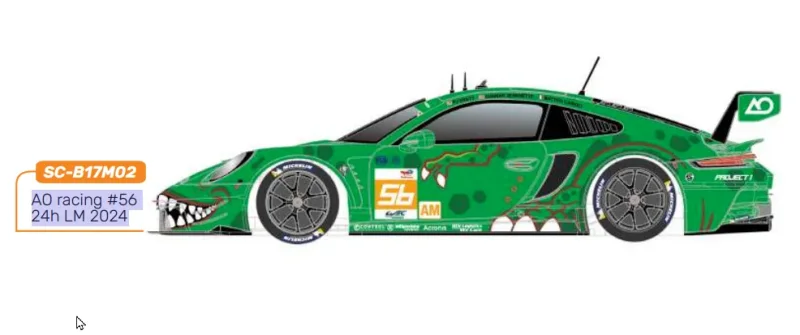 SCALEAUTO 1/24 - P911 (992) - AO racing #56 24h LM 2024 - Vorschau - Reservierungspreis