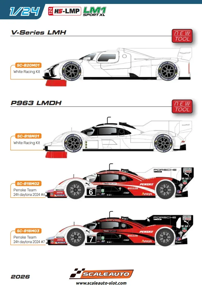 SCALEAUTO 1/24 - V-Series LMH - White Racing Kit - Vorschau - Reservierungspreis