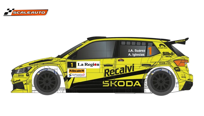 Scaleauto Slotcar 1:32 Analog SCALEAUTO Fabia R2 No. 1 — Rennversion, Kunststoff-Chassis