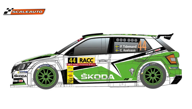Scaleauto Slotcar 1:32 Analog SCALEAUTO Fabia R5 No. 44 — Rennversion, Kunststoff-Chassis
