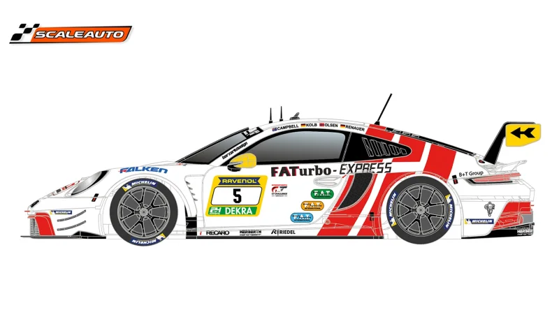 Scaleauto Slotcar 1:32 Analog SCALEAUTO 992 No. 5 — Rennversion, Kunststoff-Chassis
