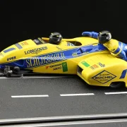 Sidecar 1/18 scale – SCHLOSSGOLD #1 in Rennversion, Slotcar Maßstab 1:18 analog BRM Racing, Metall-Chassis für Bahnen 1:24