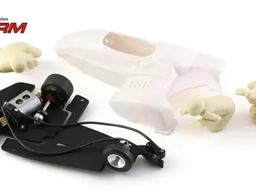 Sidecar (Sidebike) 1/18 scale – White Kit in Rennversion, Slotcar Maßstab 1:18 analog BRM Racing, Metall-Chassis für Bahnen 1:24