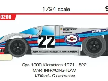 Slotcar 1:24 Analog BRM - Porsche 917K - Spa 1000 Kilometres 1971 - #22 MARTINI-RACING-TEAM V.Elford - G.Larrousse — Rennversion, Metall-Chassis