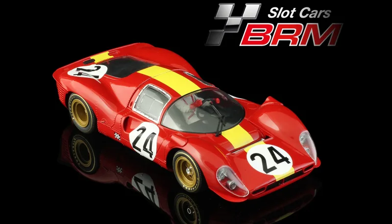 Slotcar 1:24 Analog BRM - Ferrari 330P4 24h Le Mans 1967 - #24 Equipe Nationale Belge W.Mairesse - J.”Beurlys” Blaton — Rennversion, Metall-Chassis