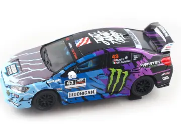 Slotcar 1:32 Analog POLICAR WRX No. 43 K. BLOCK — Kunststoff-Chassis