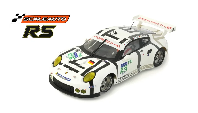 Slotcar 1:32 Analog SCALEAUTO 991.2 No. 92 — Wettbewerbsversion, Metall-Chassis, mit Tuningzubehör