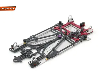 Slotcar-Chassis 1:24 SCALEAUTO SPORT XL Universal Sidewinder-Fahrwerk LM1, Alu-Carbon-Stahl m.Radstand 104-124mm, für Long Can-Motor