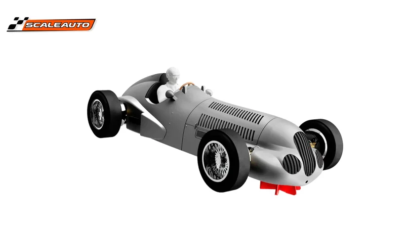 Slotcar Maßstab 1:24 analog Bausatz SCALEAUTO W125 White Kit in Rennversion mit Metall-Chassis und Beklebungssatz