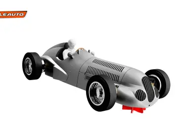 Slotcar Maßstab 1:24 analog Bausatz SCALEAUTO W125 White Kit in Rennversion mit Metall-Chassis und Beklebungssatz