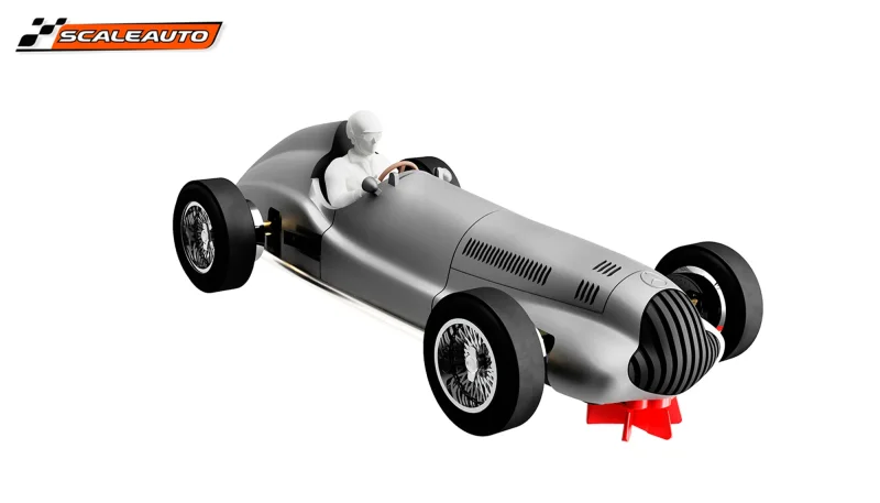 Slotcar Maßstab 1:24 analog Bausatz SCALEAUTO W154 White Kit in Rennversion mit Metall-Chassis und Beklebungssatz